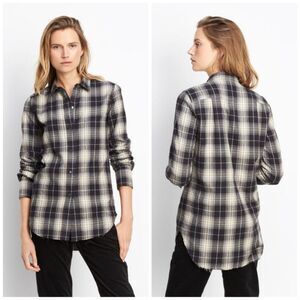 Vince Plaid Button Down Flannel Shirt Women’s Size Large